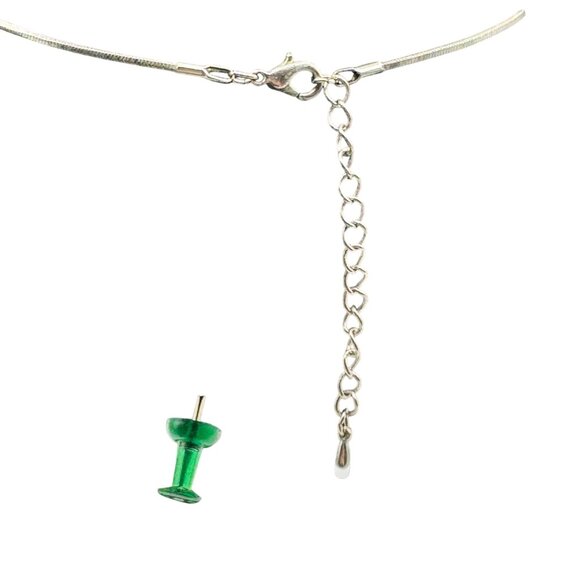 Silver Pig Pendant Necklace Pink Crystal Rhinestones Adjustable Gift - Picture 4 of 4